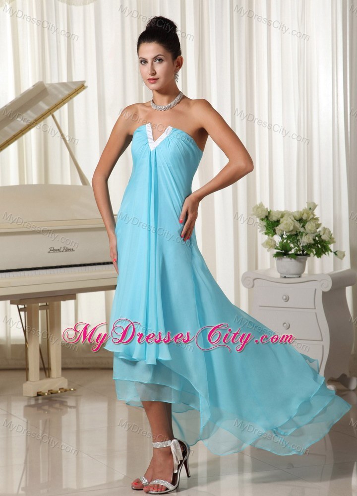 High-low Layered Chiffon Baby Blue 2013 Prom Homecoming Dresses