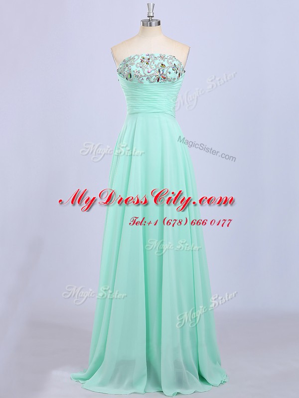 Delicate Sleeveless Beading Lace Up Prom Party Dress