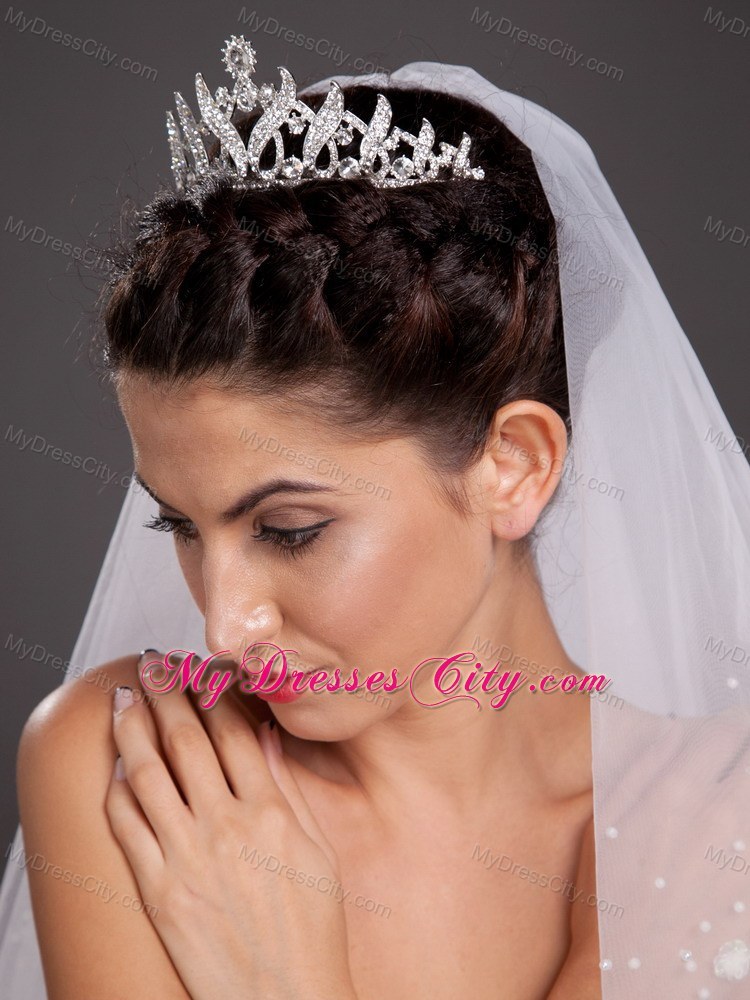 Elegant Alloy Employed Tiara With Beading Decorates