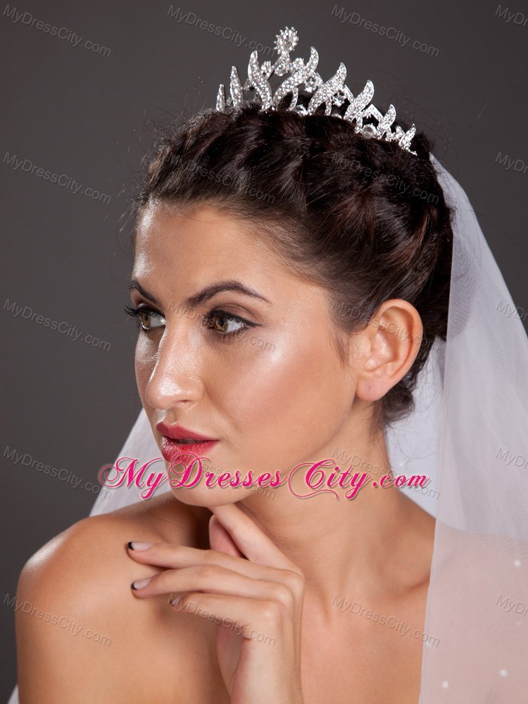 Elegant Alloy Employed Tiara With Beading Decorates