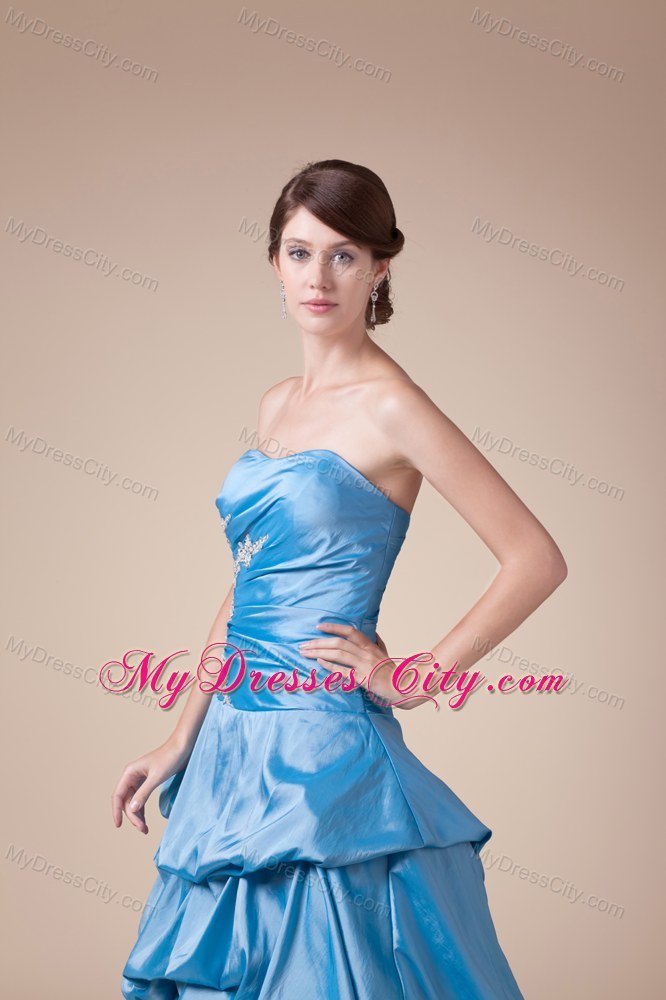 Beading Appliques Strapless Pick-ups Cool Back Prom Gown