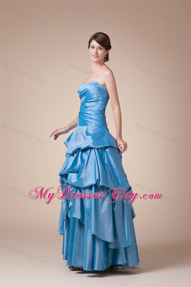 Beading Appliques Strapless Pick-ups Cool Back Prom Gown