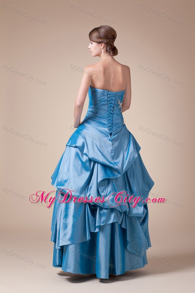 Beading Appliques Strapless Pick-ups Cool Back Prom Gown