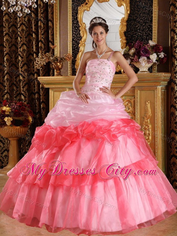 Two-toned One Shoulder Pick-ups 2013 Sweet 15 Dress for Party