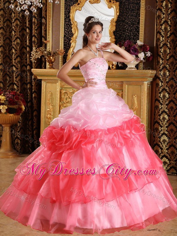 Two-toned One Shoulder Pick-ups 2013 Sweet 15 Dress for Party