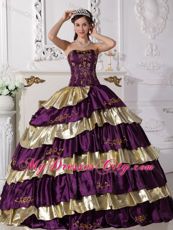 Multi-color Ruffled layers Appliques 213 Quinceanera Dress