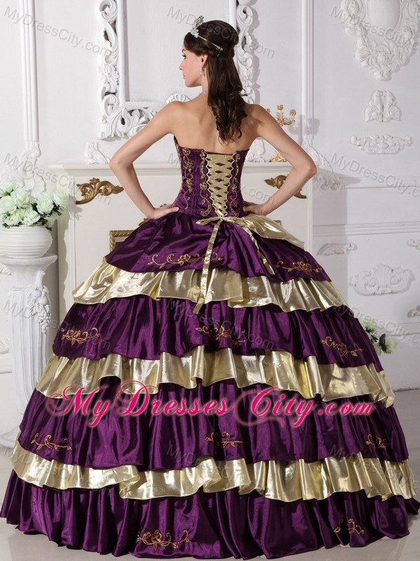 Multi-color Ruffled layers Appliques 213 Quinceanera Dress