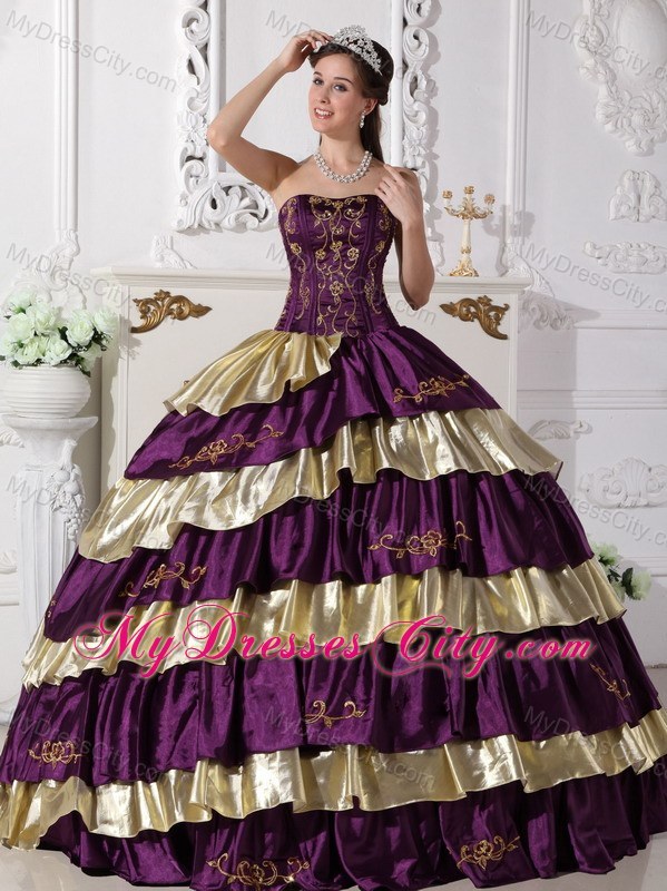 Multi-color Ruffled layers Appliques 213 Quinceanera Dress