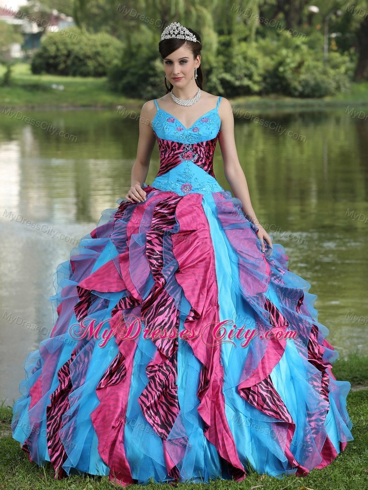Luxurious Multi-color Ruffles Quinceanera Dress For Sweet 16 2013