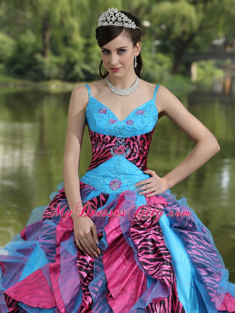 Luxurious Multi-color Ruffles Quinceanera Dress For Sweet 16 2013