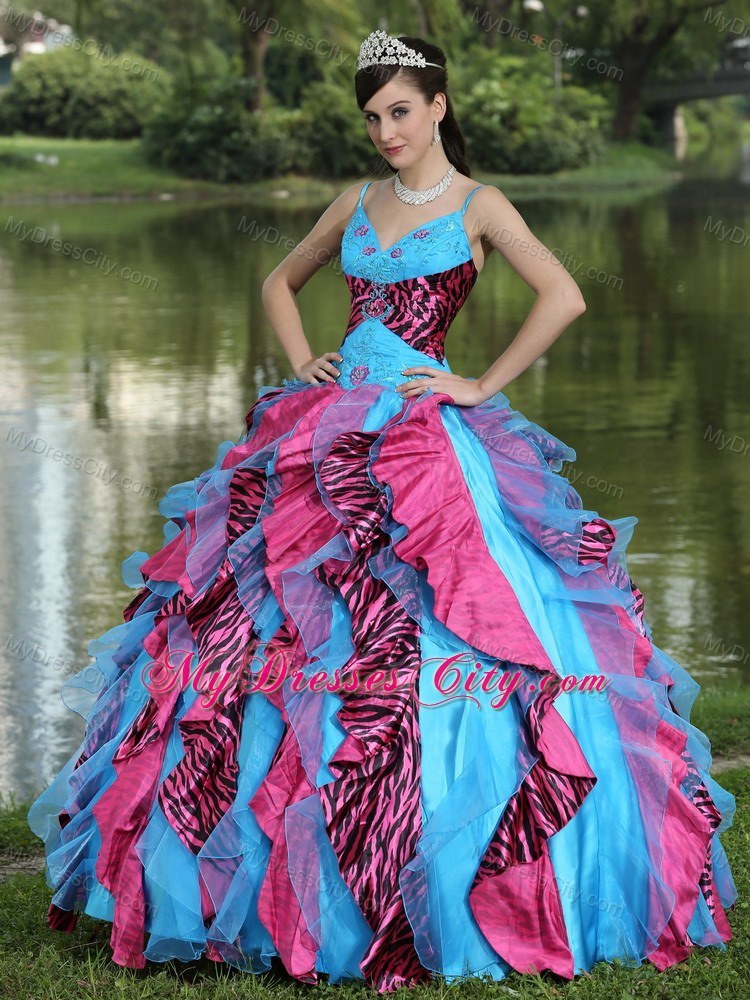 Luxurious Multi-color Ruffles Quinceanera Dress For Sweet 16 2013