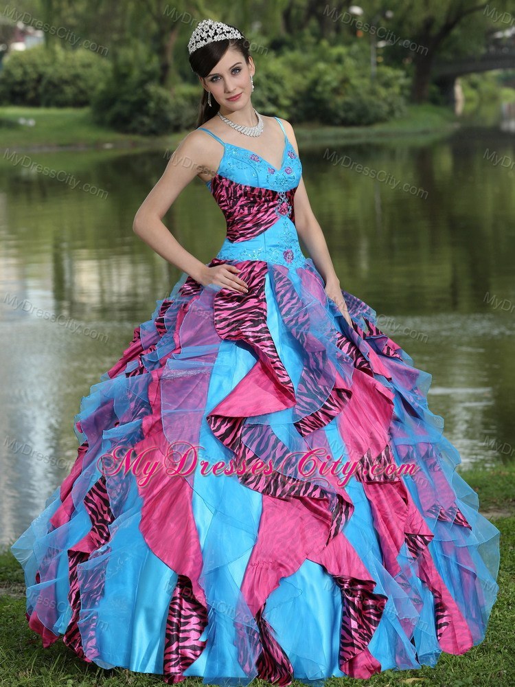 Luxurious Multi-color Ruffles Quinceanera Dress For Sweet 16 2013