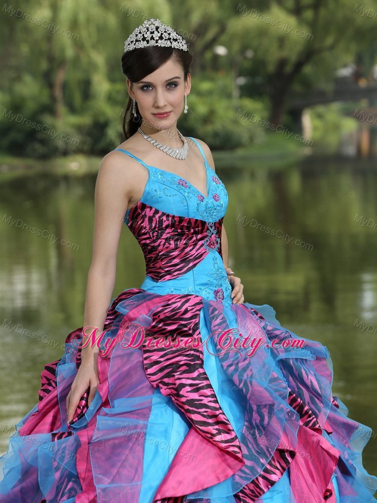 Luxurious Multi-color Ruffles Quinceanera Dress For Sweet 16 2013