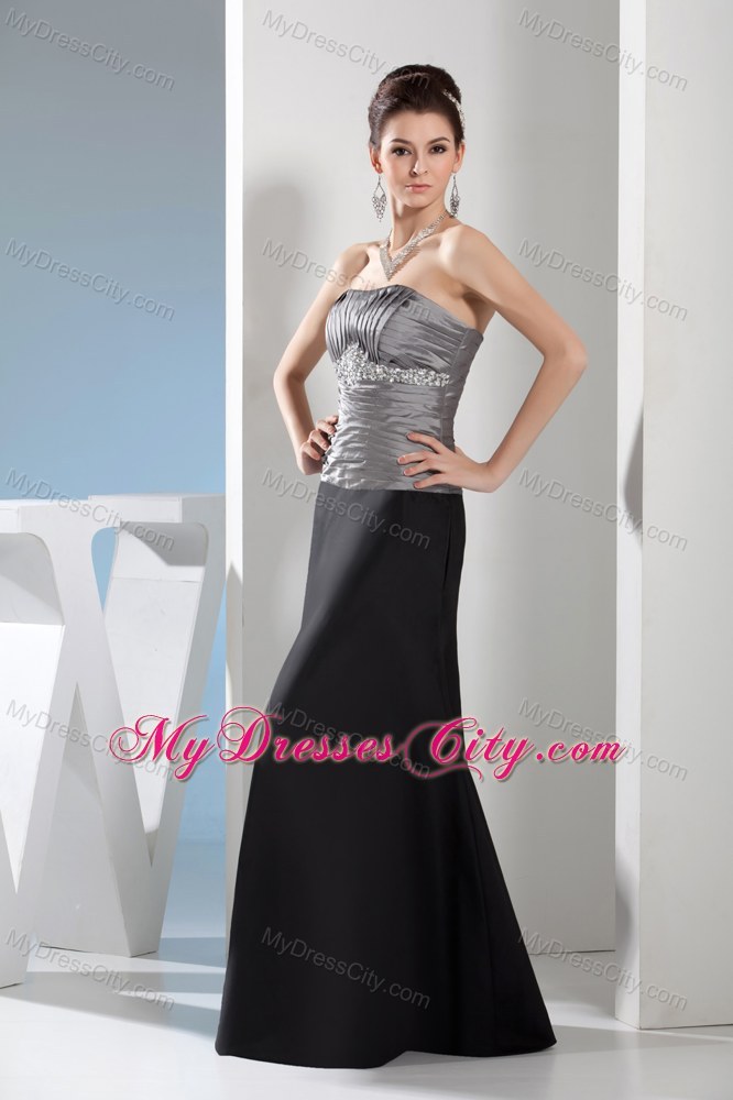Rhinestone Ruching Column Strapless Long Wedding Outfits for Brides Mother