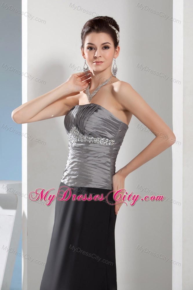 Rhinestone Ruching Column Strapless Long Wedding Outfits for Brides Mother