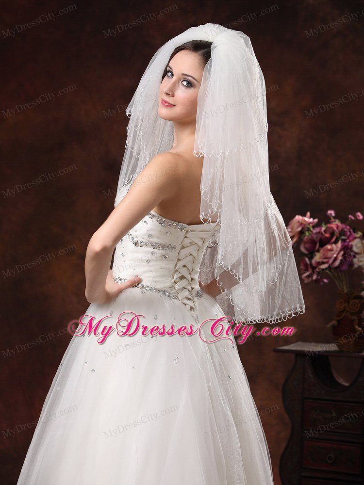 2012 Inspired 4-Layer White Bridal Veil On Sale