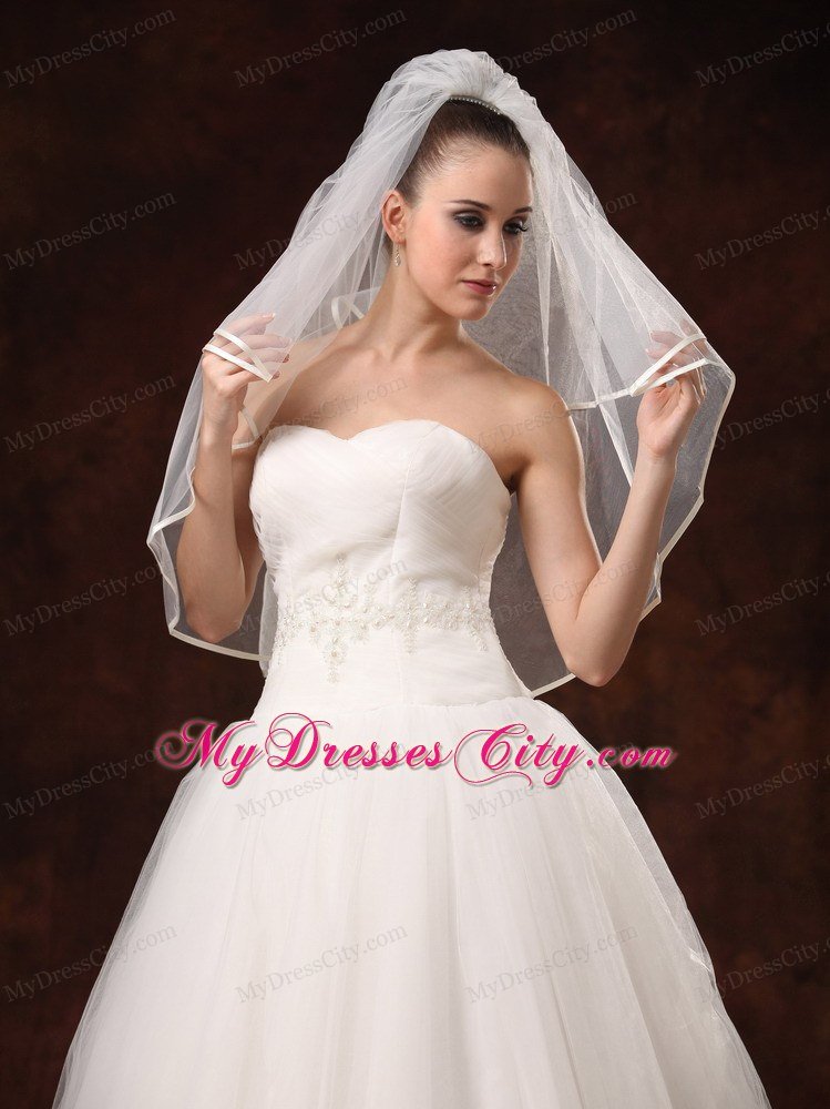 2 Layers Elbow Length Beautiful Wedding Veil