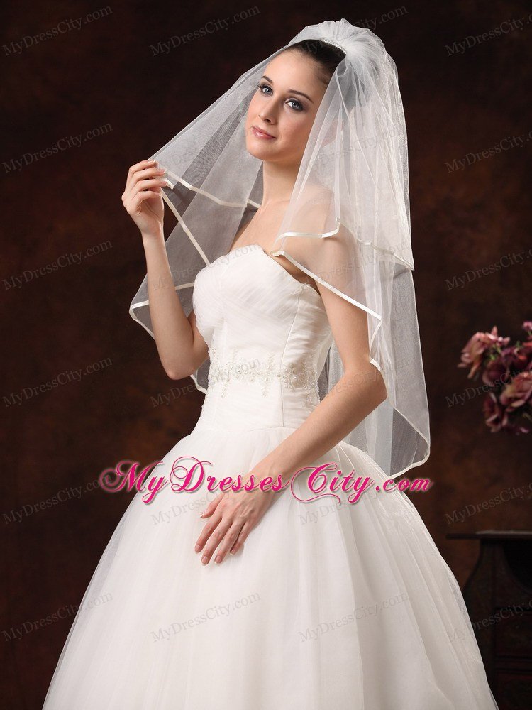 2 Layers Elbow Length Beautiful Wedding Veil