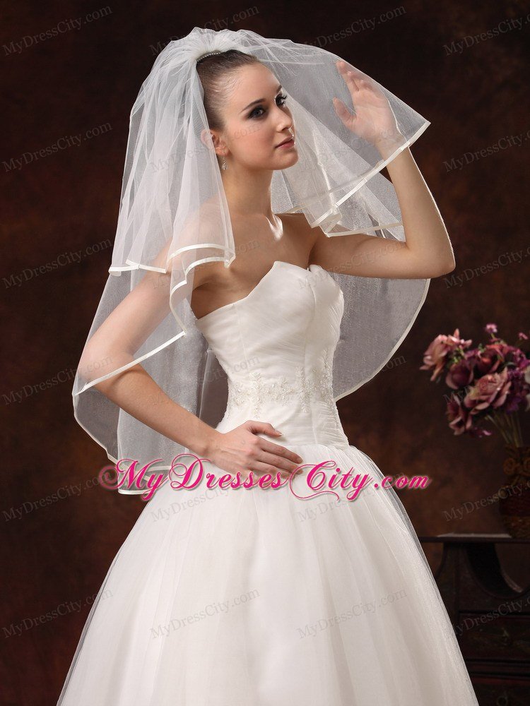 2 Layers Elbow Length Beautiful Wedding Veil