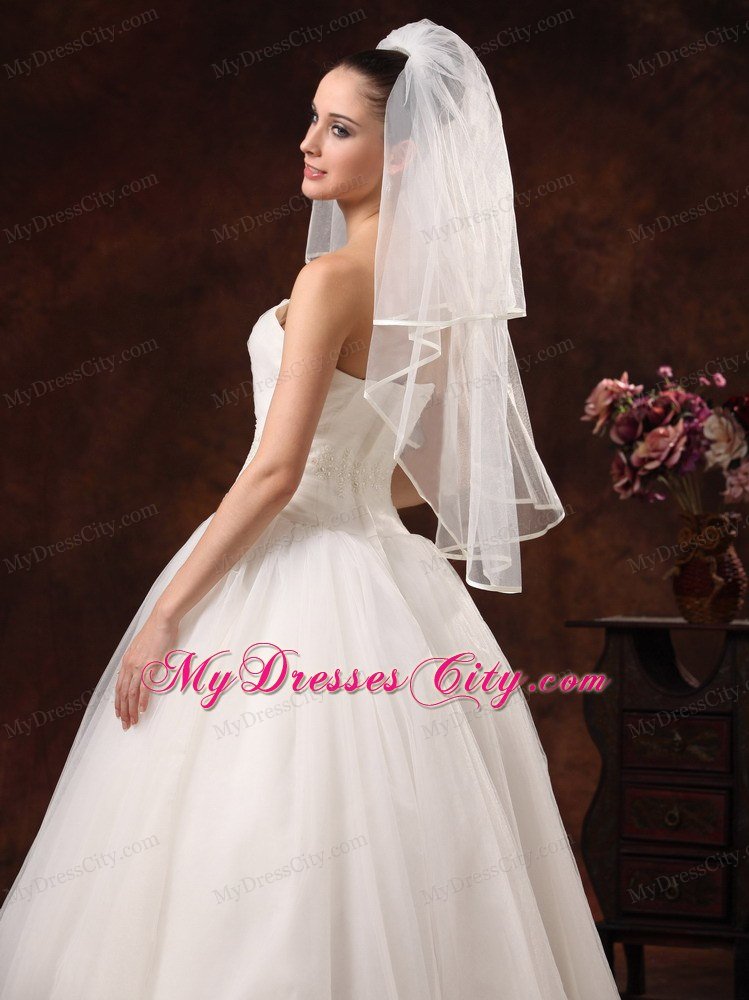 2 Layers Elbow Length Beautiful Wedding Veil