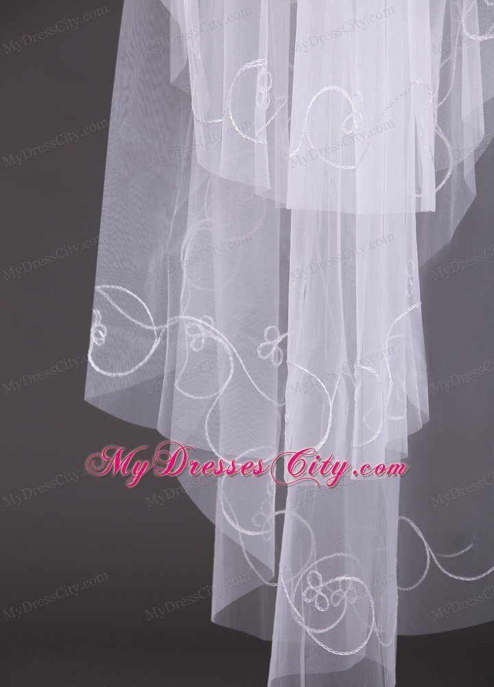Embroidery With Tulle Bridal Veil On Sale