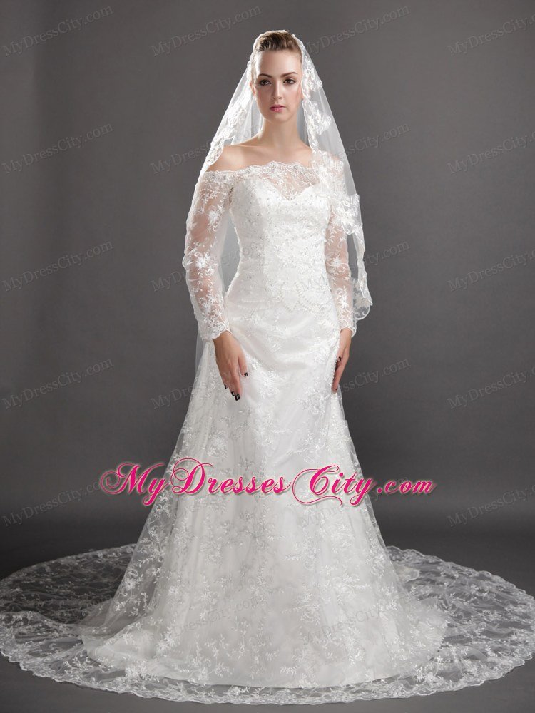 Perfect Lace Appliques Tulle Graceful Wedding Veil
