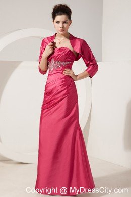 Strapless Beading Floor-length Satin Mother Of The Bride Dress Has Jacket