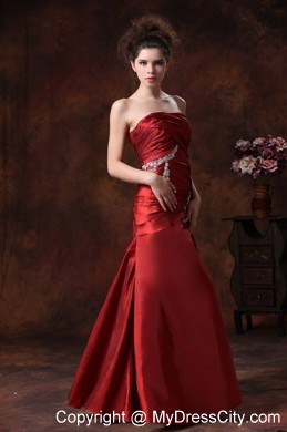 Beading Appliques Strapless Taffeta Back Out Prom Dress