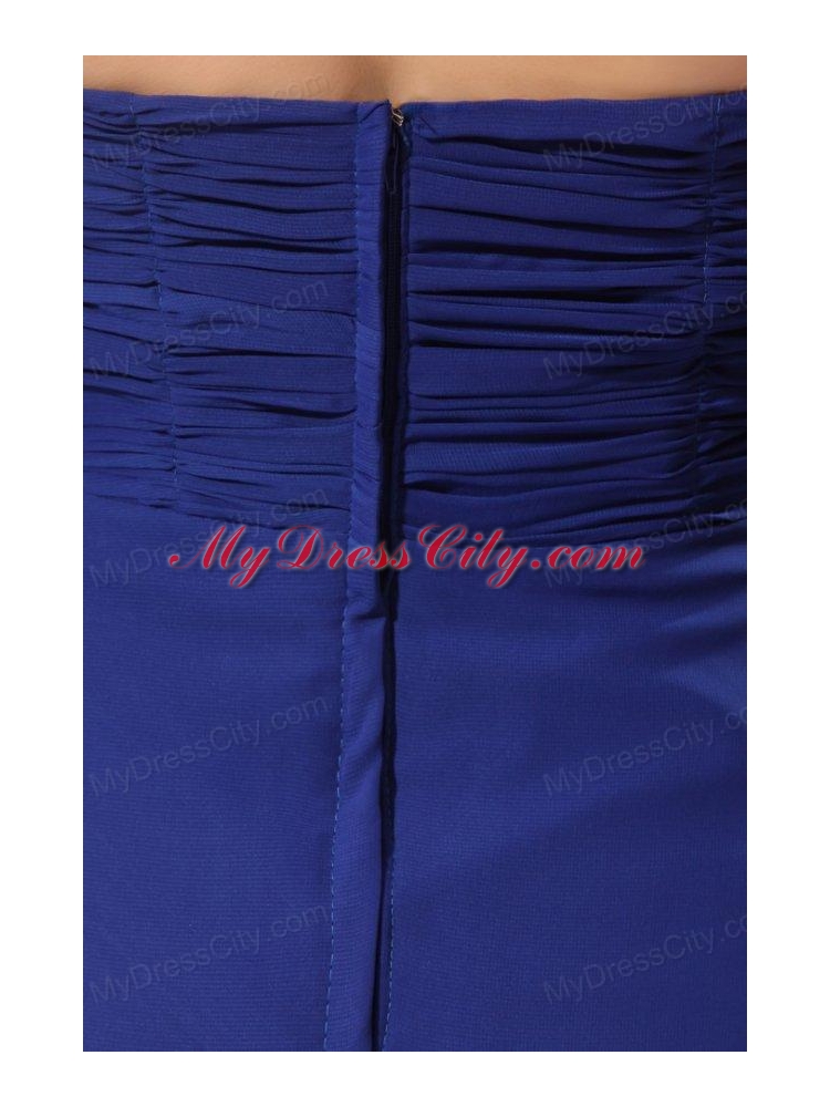 Elegant Empire Sweetheart Beading Floor-length Chiffon Blue Prom Dress