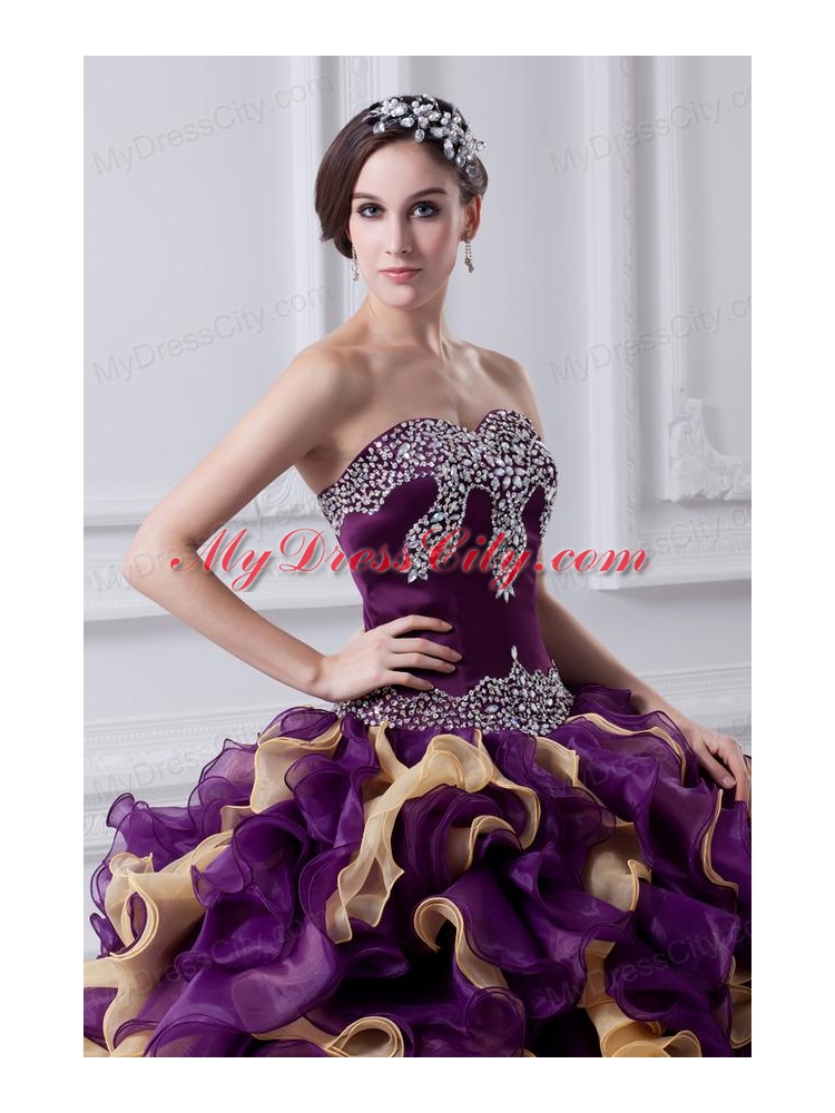 Beautiful Ball Gown Multi Colored Sweetheart 2014 Quinceanera Dress with Beading