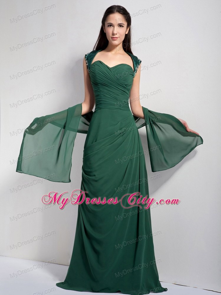 Hollow Out Dark Green Column Sweetheart Mothers Dresses Brush Train