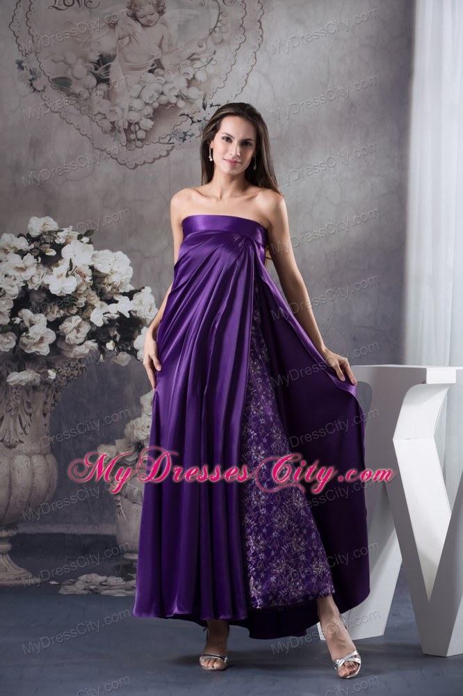 Elegant Strapless Layered Ankle-length Empire Mother Of The Bride Dress