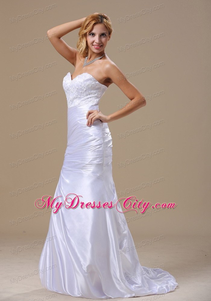 Mermaid Sweetheart Appliques and Ruches Bodice For Wedding Dress