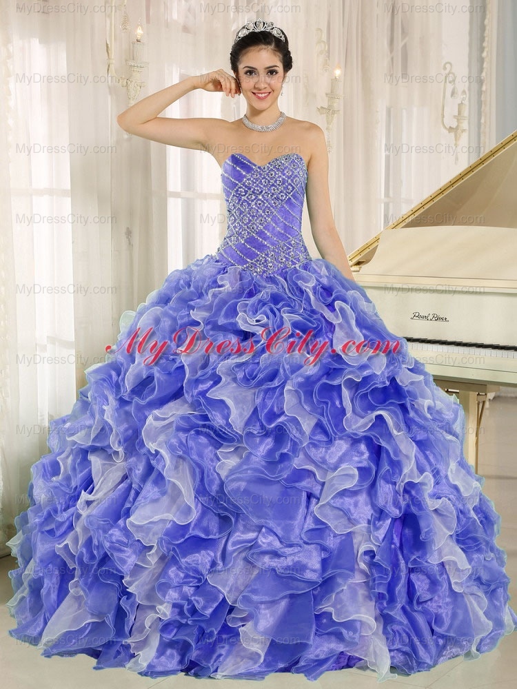 Cheap Sweetheart Quinceanera Dresses with Beading and Ruffles