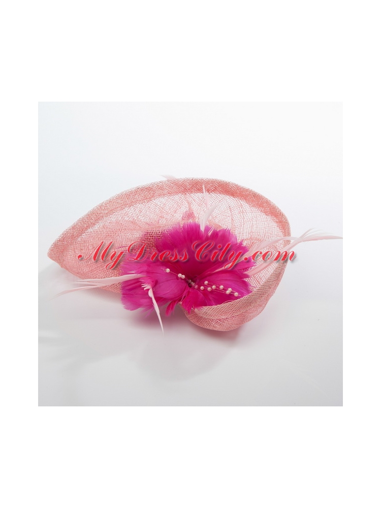 2014 Feather Tulle Red Hair Ornament for Women