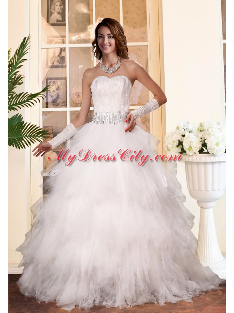 Gorgeous 2015 A Line Ruffled Layers Sweetheart Wedding Dresses