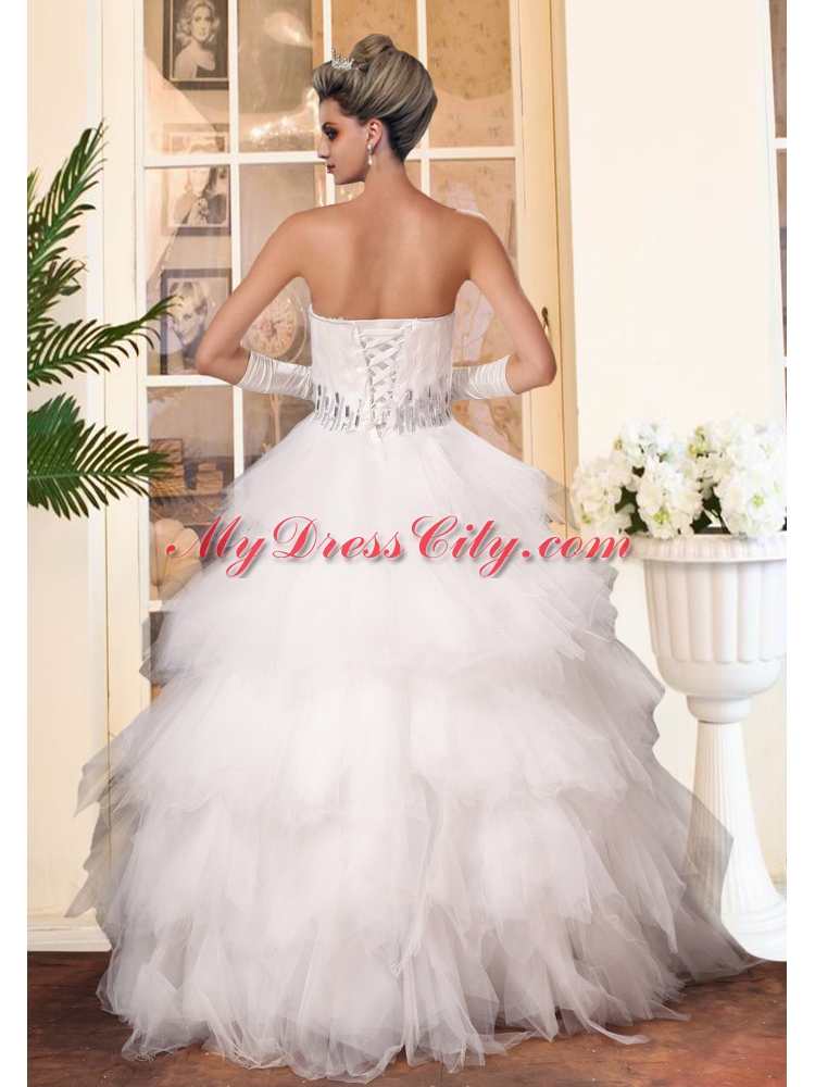 Gorgeous 2015 A Line Ruffled Layers Sweetheart Wedding Dresses