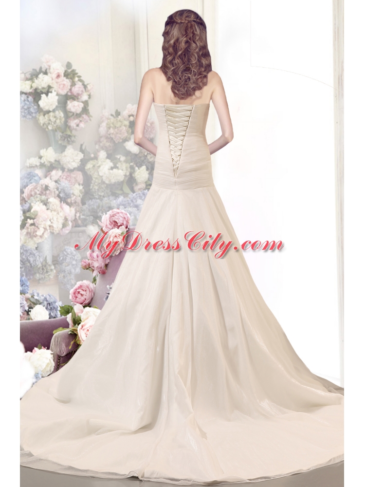 Gorgeous A Line Beading Wedding Dress with Sweetheart