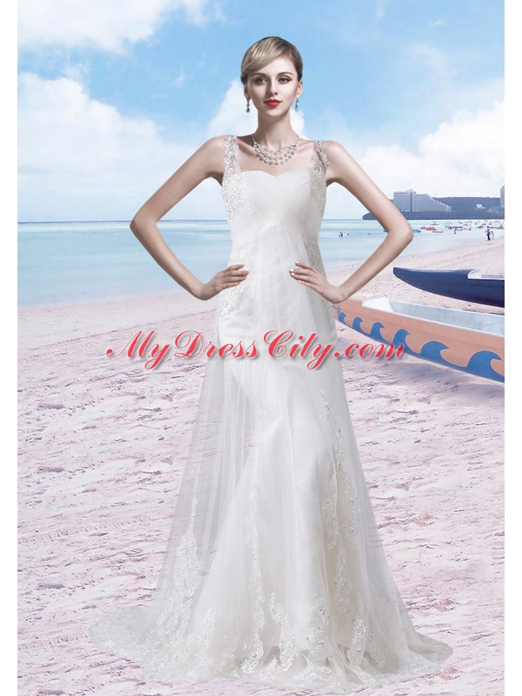 Brand New Style Lace Wedding Dress with Brush Train