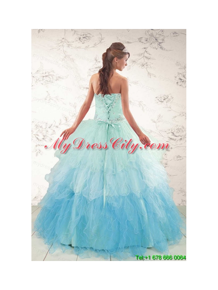 Fashionable Multi Color 2015 Quinceanera Dresses with Beading and Ruffles