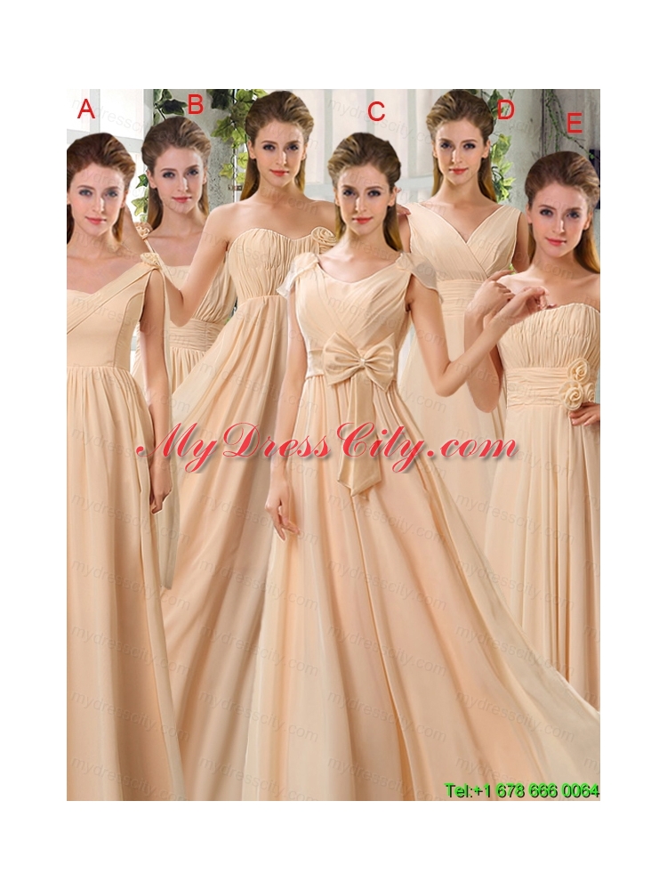 2015 Empire Chiffon Prom Dresses with Ruching