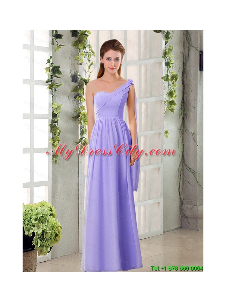 2015 Empire Chiffon Prom Dresses with Ruching
