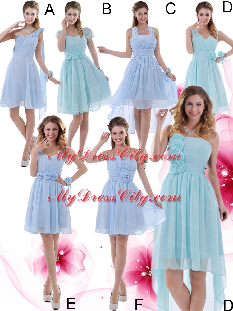 Halter Ruching 2015 Natural Chiffon Bridesmaid Dress