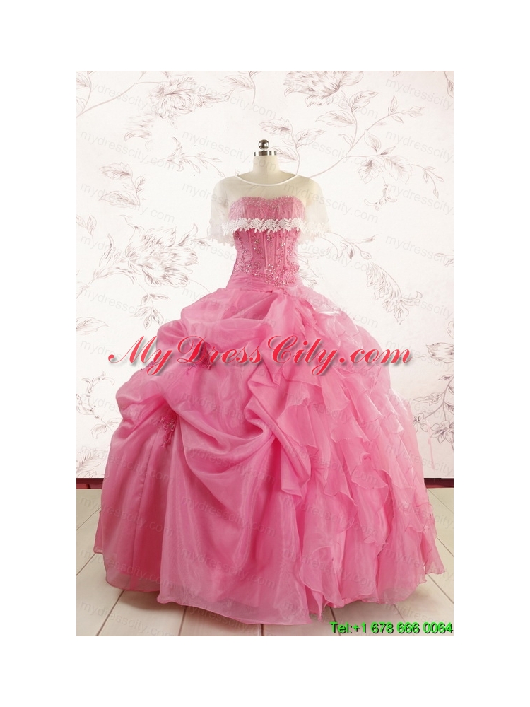 Cheap Strapless Quinceanera Dresses with Pick Ups and Wraps