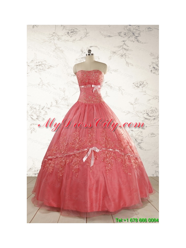 Brand New Appliques Sweet 15 Dresses Watermelon for 2015