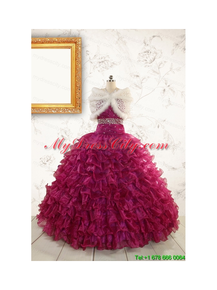 Modest Beading and Ruffles Quinceanera Dresses with Sweetheart