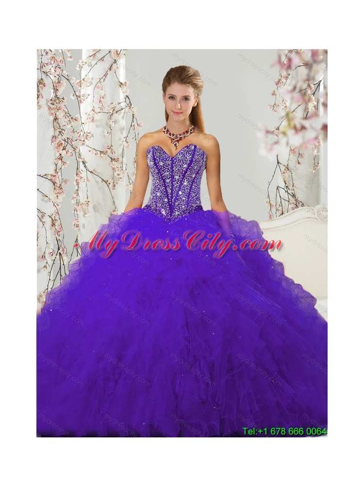 Latest Purple Sweet 16 Dresses with Beading and Ruffles