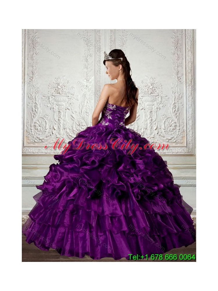 Ball Gown Strapless Best Quinceanera Dress with Embroidery and Ruffles