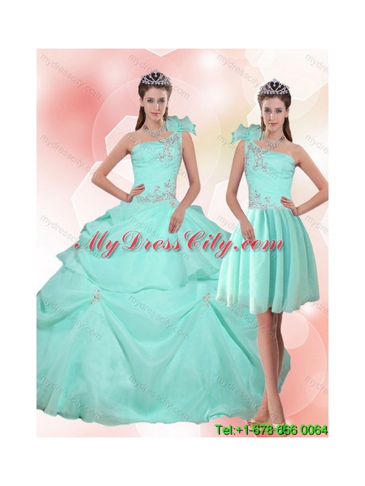 2015 New Arrival Apple Green Classic Quinceanera Dress with Appliques
