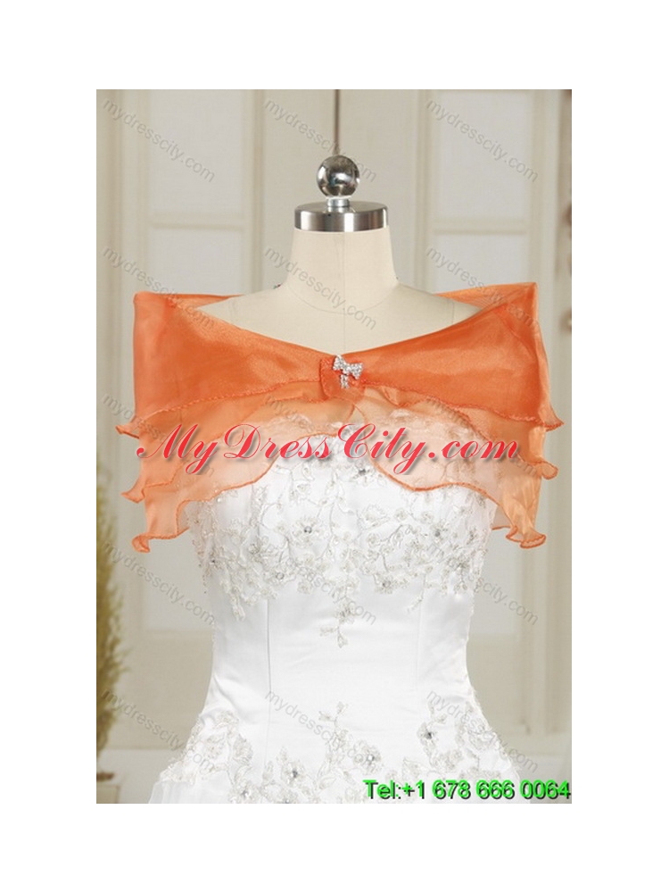 2015 Strapless Coral Red Classic Quinceanera Dresses with Pick Ups and Beading